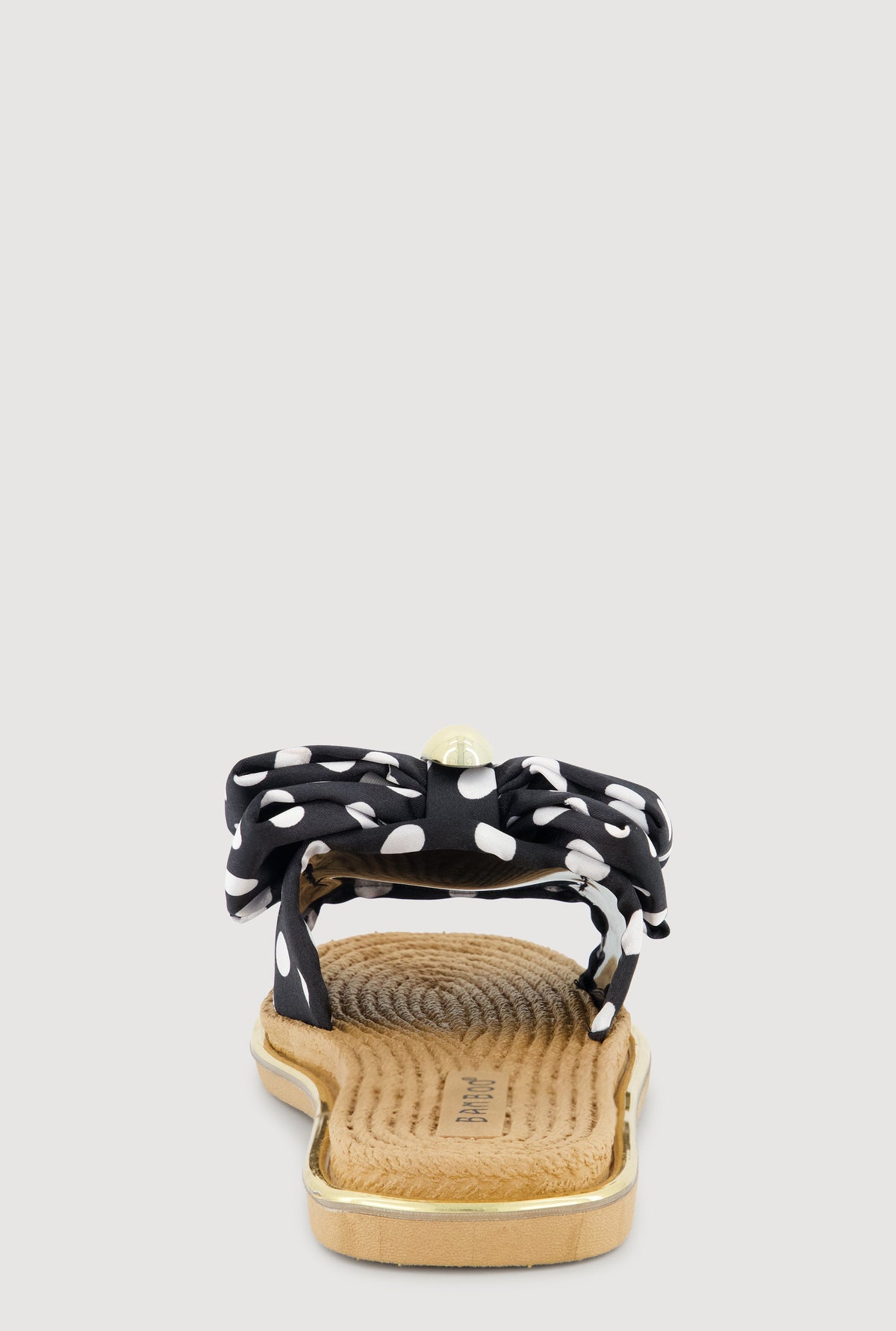 Metallic Trim Bow Detail Slide Sandals