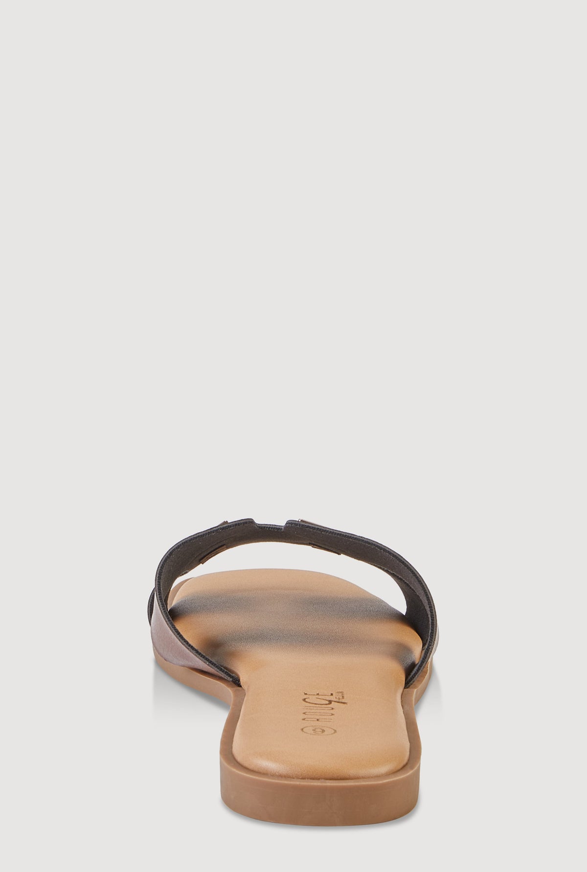 Metallic Pendant Cutout H Band Slide Sandals